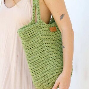 PIPA Black Woven Tote Bag
